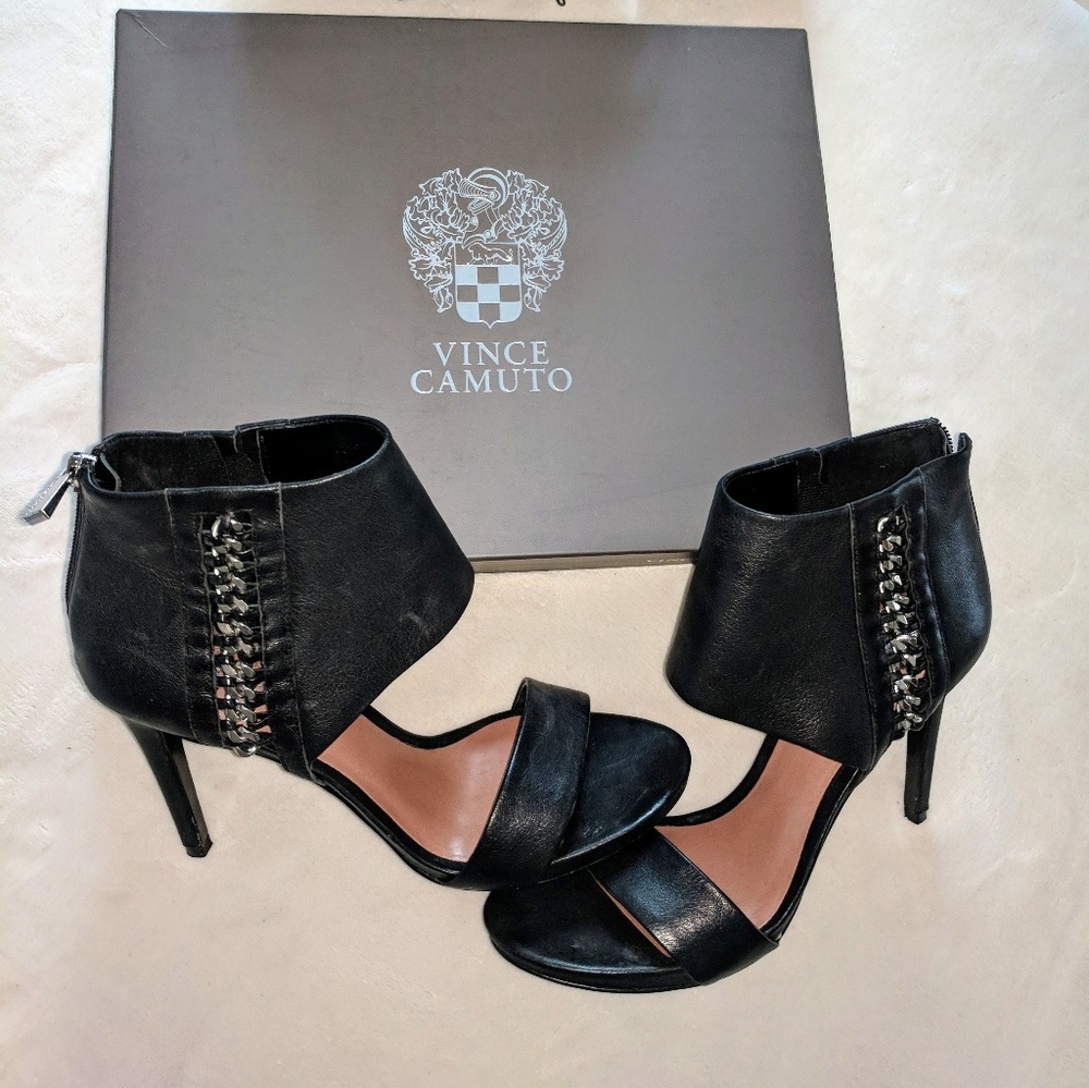Vince Camuto Black Freya Heels Size 8.5M EUC